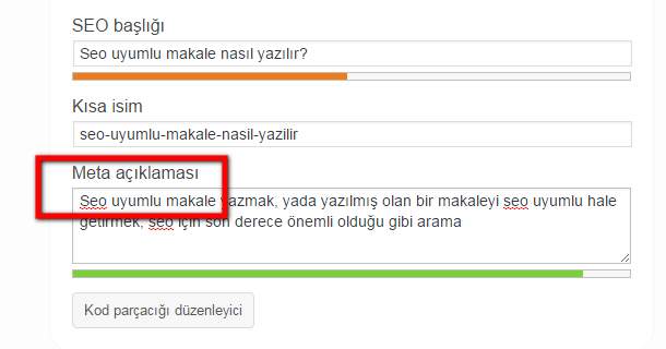 seo uyumlu makale meta açıklama yazısı