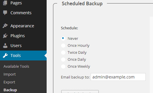 wp-db-backup wordpress yedekleme eklentisi