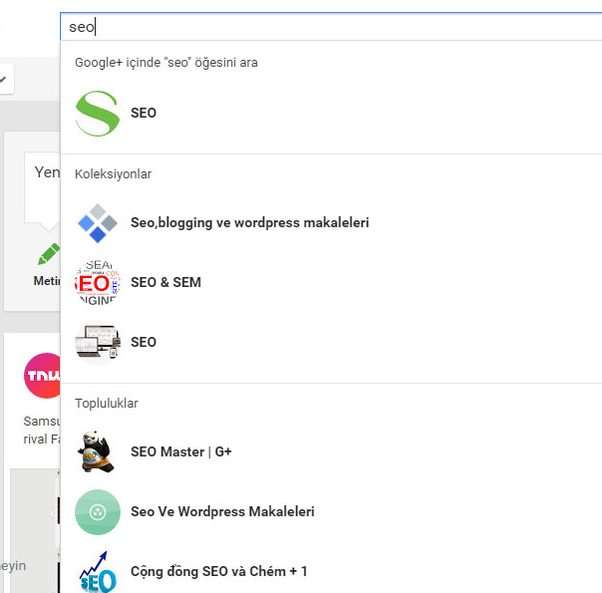 Google Plus ile trafiğinizi arttırın grup paylaşımı