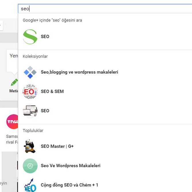 Google Plus ile trafiğinizi arttırın topluluklar