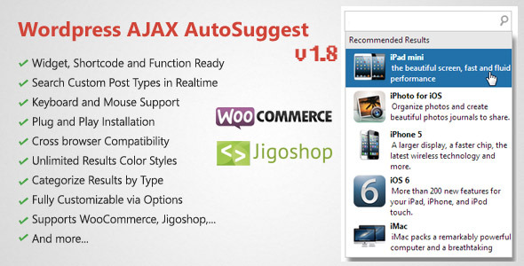 wordpress arama eklentisi WordPress AJAX Search & AutoSuggest Plugin