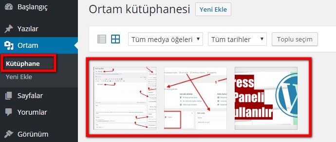 wordpress kılavuzu wordpress admin paneli kütüphane