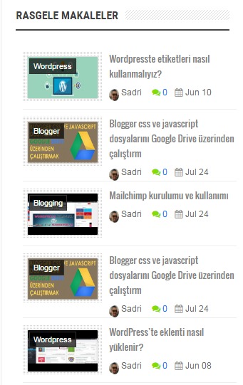 Blogger için rasgele konular eklentisi 