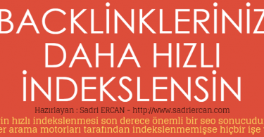 Backlinklerin hızlı indekslenmesi