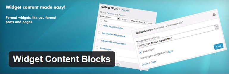 Wordpress için en iyi bileşenler widget-content-blocks