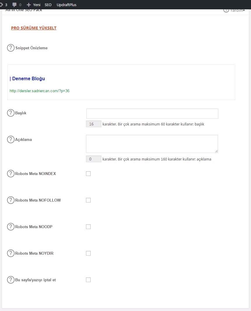 Yoast Seo yada All in One Seo7