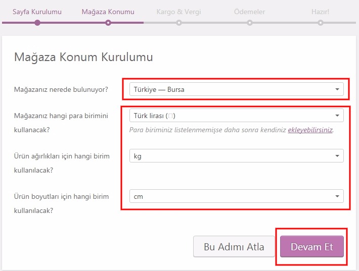Woocommerce kurulum4