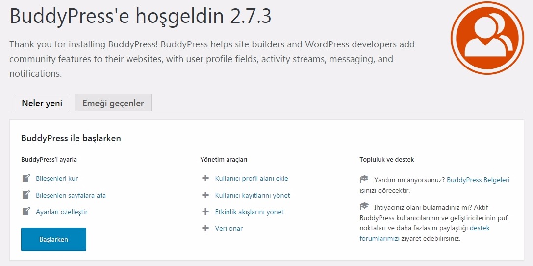 Buddypress kurulum 1