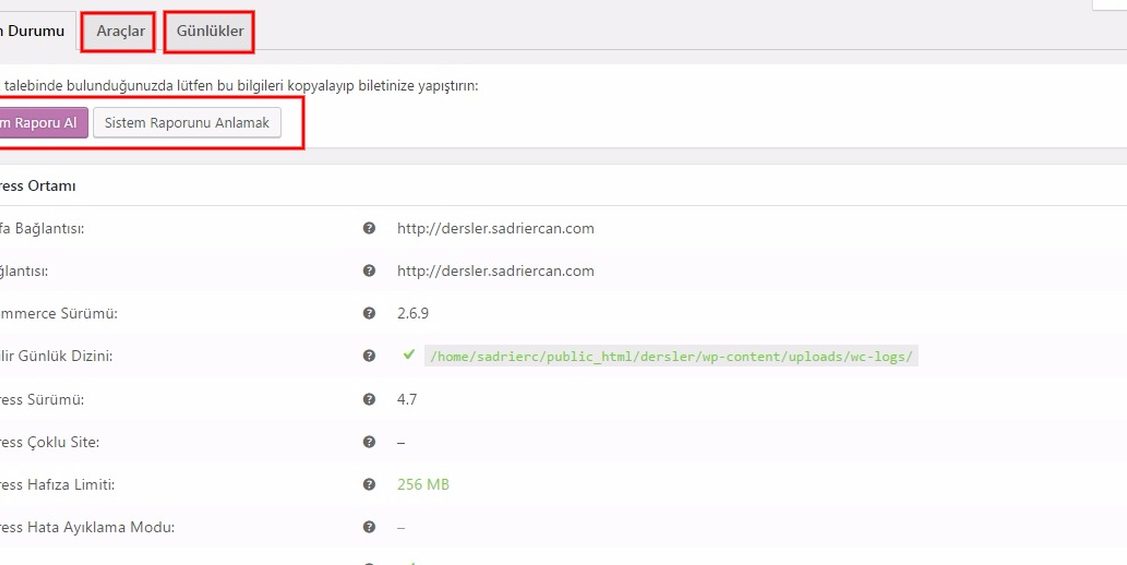 Woocommerce kurulum paketler