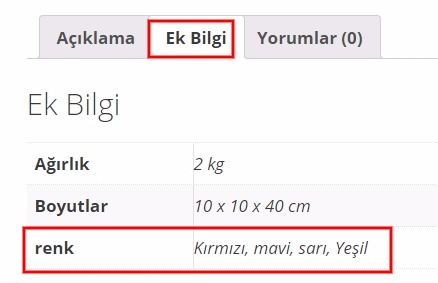 Woocommerce kurulum ürün seçenek